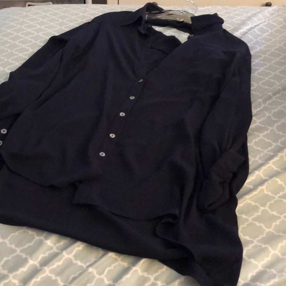 Forever21 button up blouse with open back